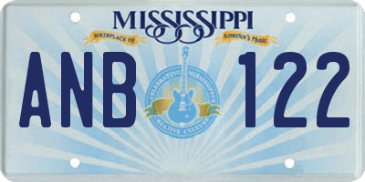 MS license plate ANB122