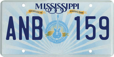 MS license plate ANB159