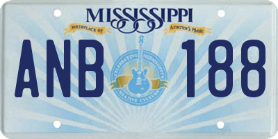 MS license plate ANB188