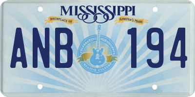 MS license plate ANB194
