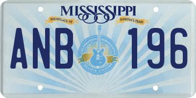 MS license plate ANB196