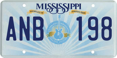 MS license plate ANB198