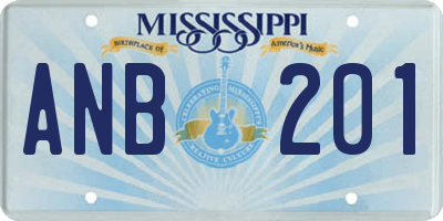 MS license plate ANB201