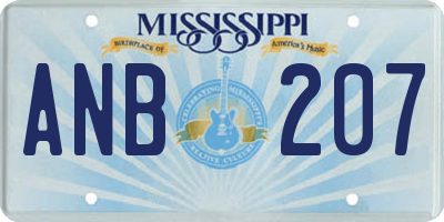 MS license plate ANB207