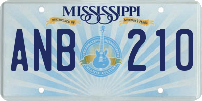 MS license plate ANB210