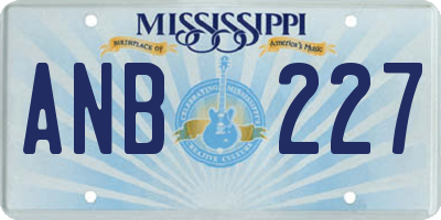 MS license plate ANB227