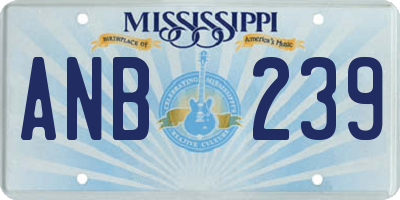MS license plate ANB239