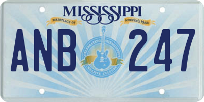 MS license plate ANB247