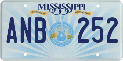 MS license plate ANB252