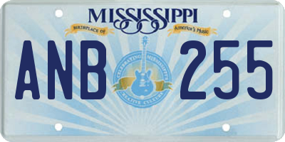 MS license plate ANB255