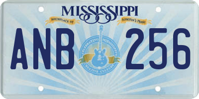 MS license plate ANB256