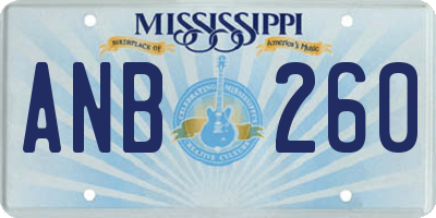 MS license plate ANB260