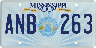 MS license plate ANB263