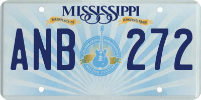 MS license plate ANB272