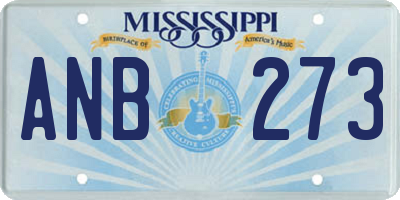 MS license plate ANB273