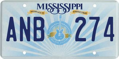 MS license plate ANB274