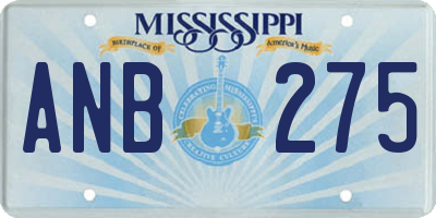 MS license plate ANB275