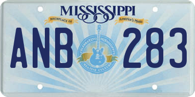 MS license plate ANB283