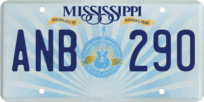 MS license plate ANB290