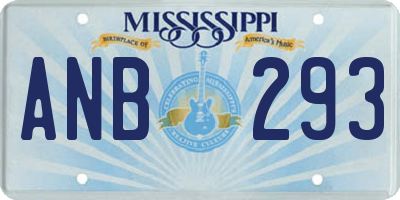 MS license plate ANB293