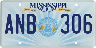 MS license plate ANB306