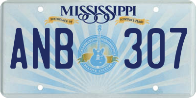 MS license plate ANB307