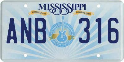 MS license plate ANB316