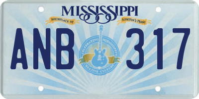MS license plate ANB317