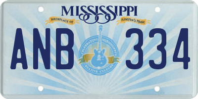 MS license plate ANB334