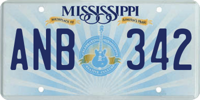 MS license plate ANB342