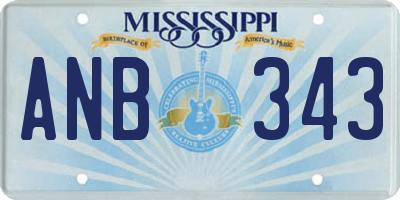 MS license plate ANB343