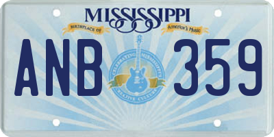 MS license plate ANB359