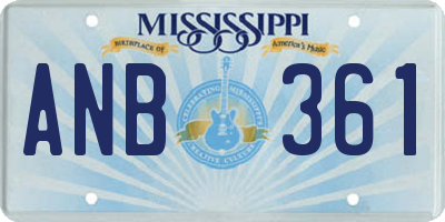 MS license plate ANB361