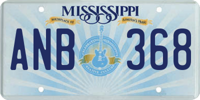 MS license plate ANB368