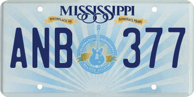 MS license plate ANB377
