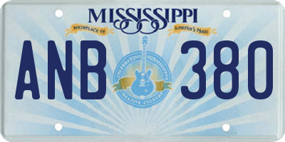 MS license plate ANB380