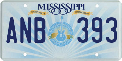 MS license plate ANB393