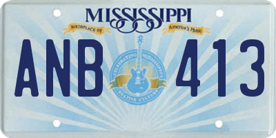 MS license plate ANB413