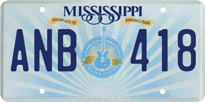 MS license plate ANB418