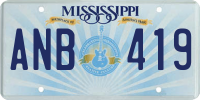 MS license plate ANB419