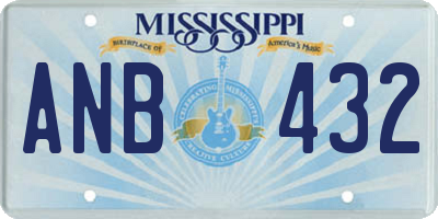 MS license plate ANB432