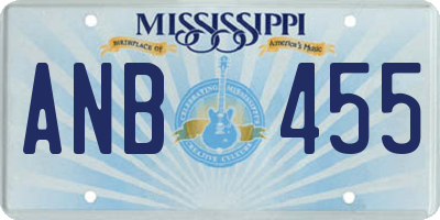 MS license plate ANB455