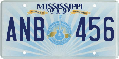 MS license plate ANB456