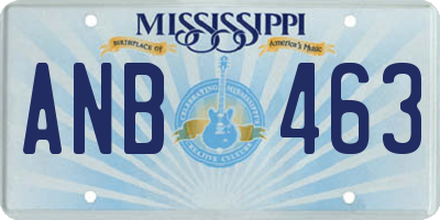 MS license plate ANB463