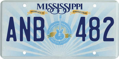 MS license plate ANB482