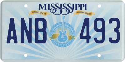 MS license plate ANB493