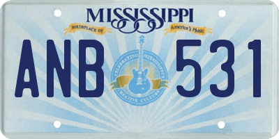 MS license plate ANB531