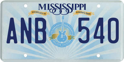 MS license plate ANB540