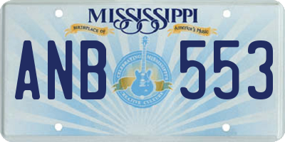 MS license plate ANB553