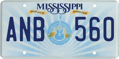 MS license plate ANB560